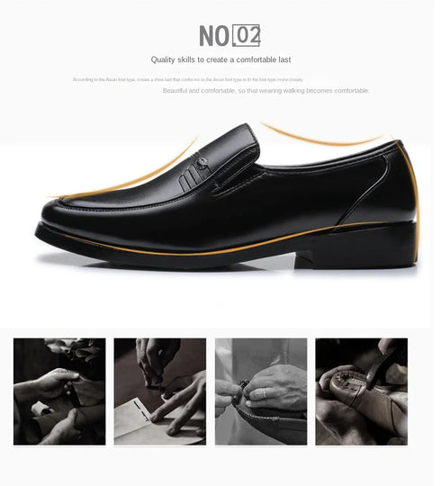 Men's Leather Formal Business Shoes for Casual Work and Comfort